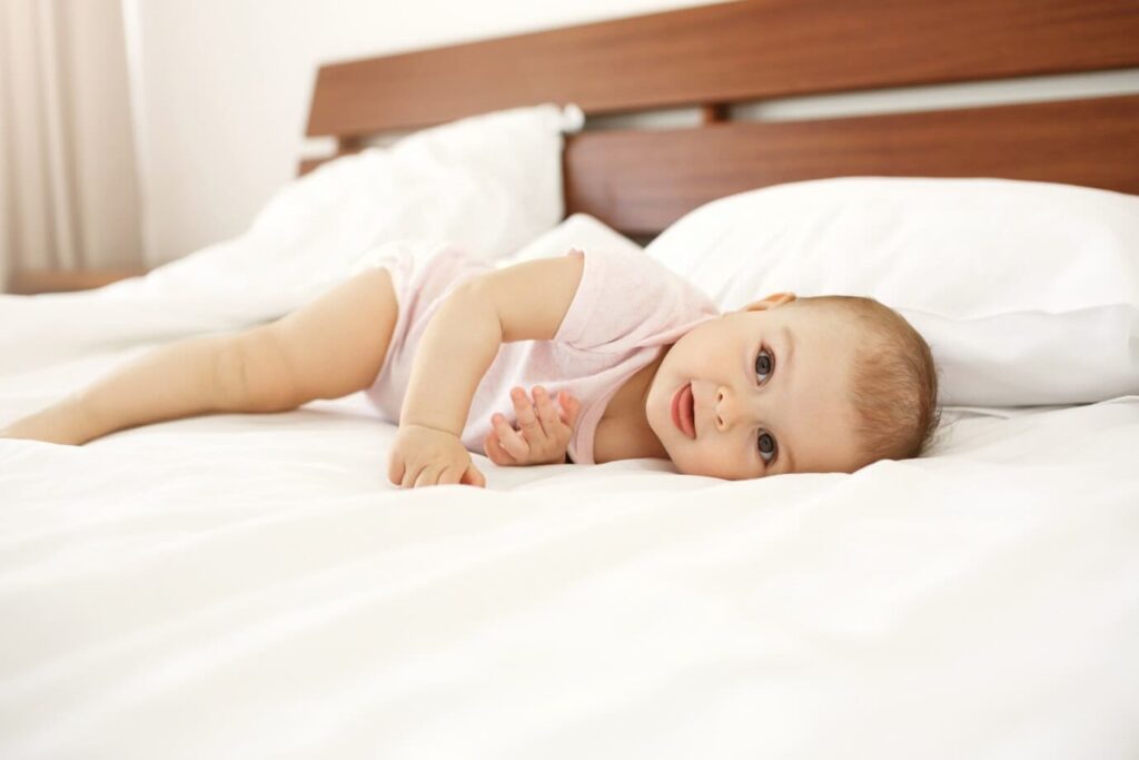 baby sleeping face down in mattress