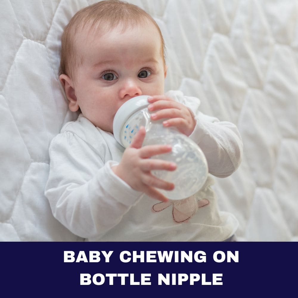 Baby Chewing on Bottle Nipple 2