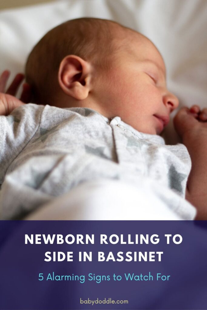 Newborn Rolling to Side in Bassinet 2