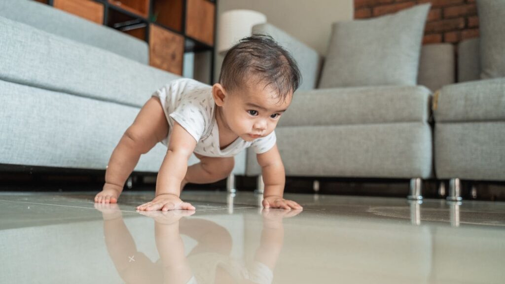 Baby Crawling Backwards